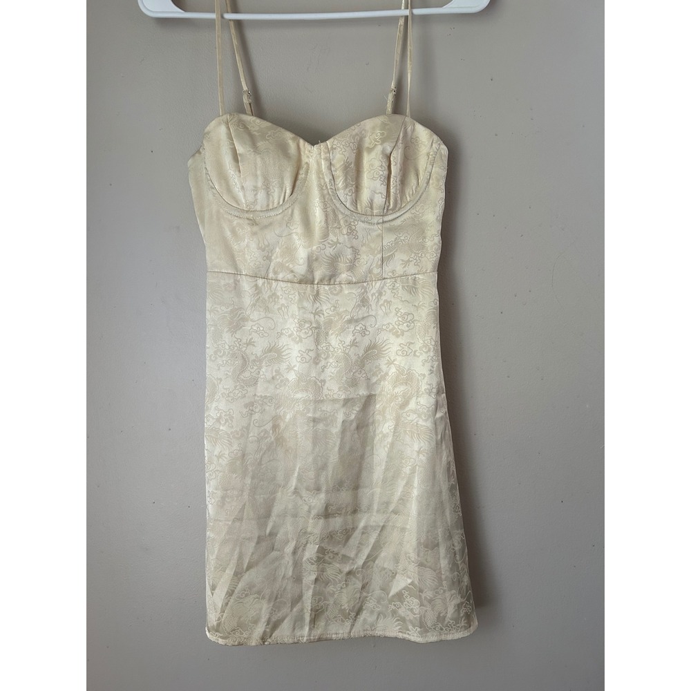 Mystical Princess Polly Mini Dress Size 4 Cream Dragon Print Bodycon‎ Party